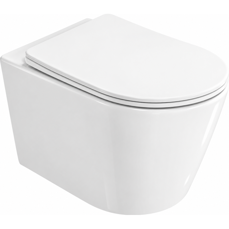 Mexen Rico 2.0 misa wc Rimless Tornado so sedadlom so spomaľovacím zatváraním slim, duroplast, biely lesk - 3072L4000T