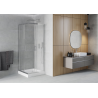Mexen Rio štvorcový sprchový kút 80 x 80 cm, priehľadný, chróm + sprchová vanička , biela - 860-080-080-01-00-4510