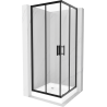 Mexen Rio štvorcový sprchovací kút 90 x 90 cm, transparentný, čierny + sprchová vanička, biela - 860-090-090-70-00-4510