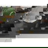 Mexen Tomas granitový dvojkomorový drez 800 x 500 mm, Čierna/Strieborná metalíza, Sifón Zlatá - 6516802000-73-G