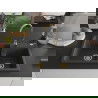 Mexen Tomas granitový dvojkomorový drez 800 x 500 mm, Čierna škvrnitá, Sifón Zlatá - 6516802000-76-G