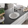 Mexen Kevin žulový drez s 1 komorou a odkvapkávačom 586 x 458 mm, biely, sifón chróm - 6517581005-20