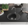 Mexen Kevin granitový drez 1-komorový s odkvapkávačom 586 x 458 mm, čierny s bodkami, sifón chróm - 6517581005-76