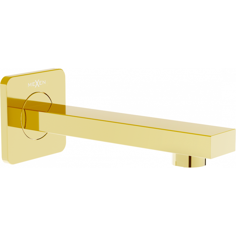 Mexen Cube nástenný vaňový výtok, zlatý - 79370-50