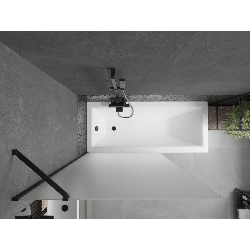 Mexen Next vaňa parawan 1-krídlový 100 x 150 cm, mrazivý, čierny - 895-100-000-00-30-70