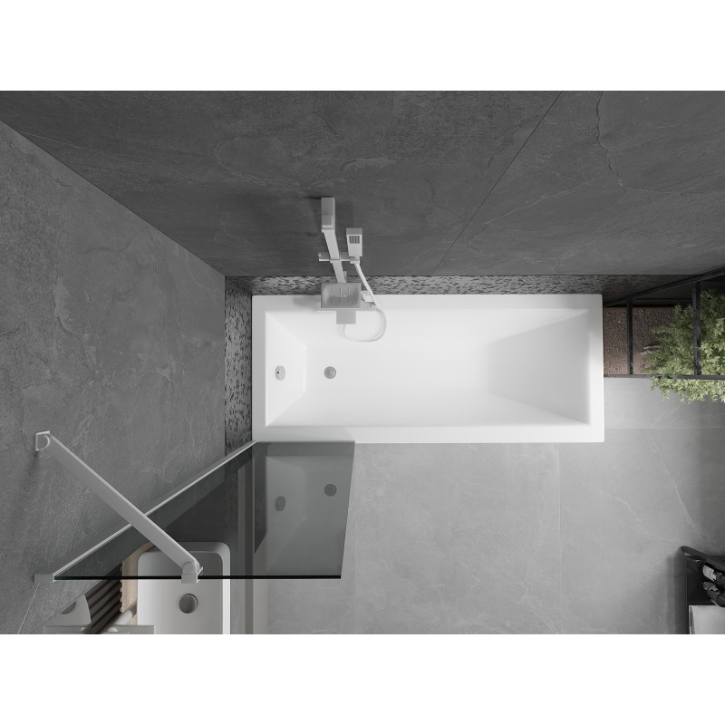 Mexen Next vaňová zástena 1-dielna 50 x 150 cm, grafit, biela - 895-050-000-00-40-20
