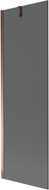 Mexen Next vaňová zástena 1-krídlová 60 x 150 cm, grafit, ružové zlato - 895-060-000-00-40-60