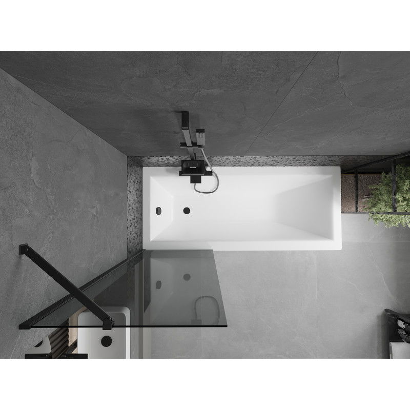 Mexen Next vaňová zástena 1-krídlová 60 x 150 cm, grafit, čierna - 895-060-000-00-40-70