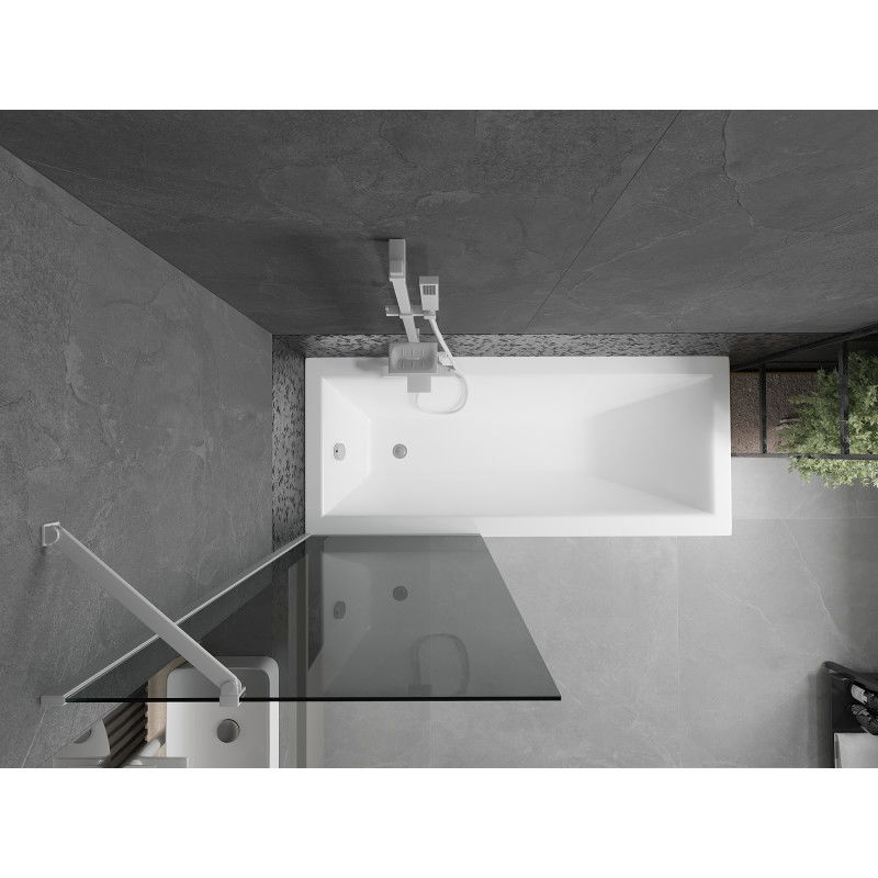 Mexen Next vaňový paraván 1-krídlový 70 x 150 cm, grafit, biely - 895-070-000-00-40-20