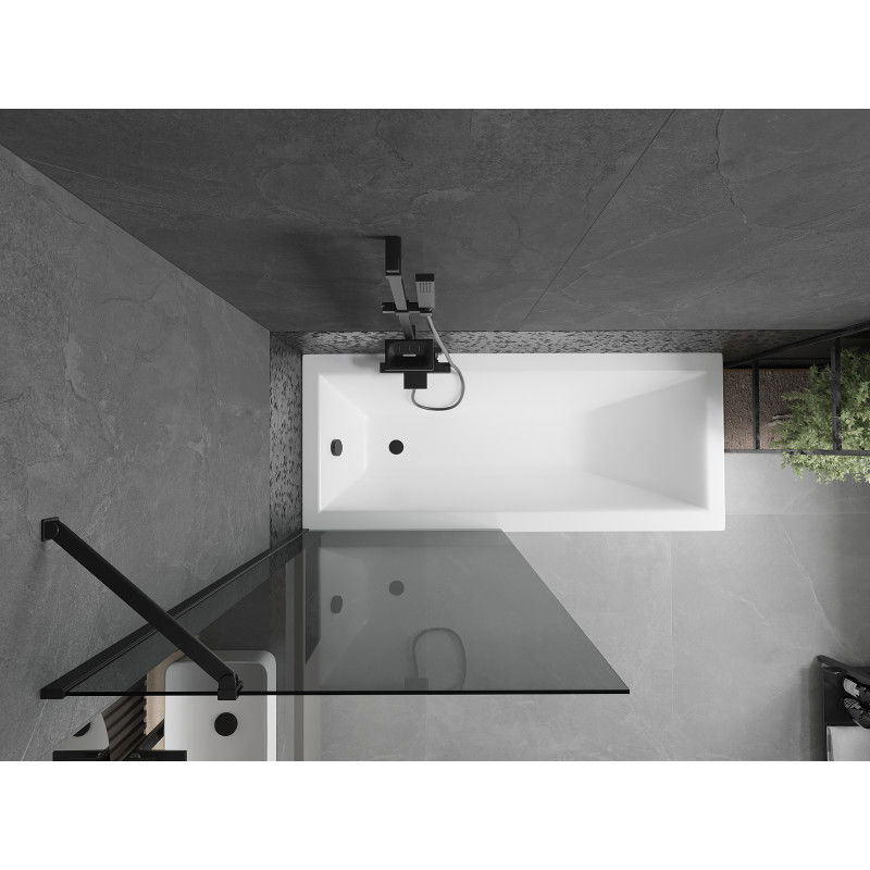 Mexen Next vaničková zástena 1-krídlová 80 x 150 cm, grafit, čierna - 895-080-000-00-40-70