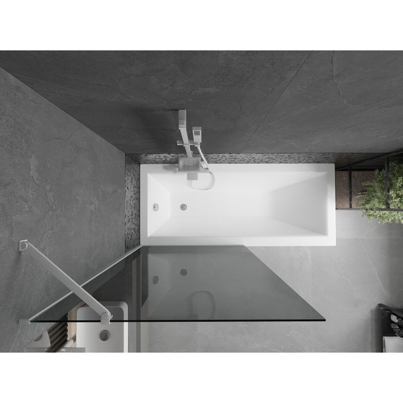 Mexen Next sprchová zástena na vaňu 1-krídlová 90 x 150 cm, grafitová, biela - 895-090-000-00-40-20